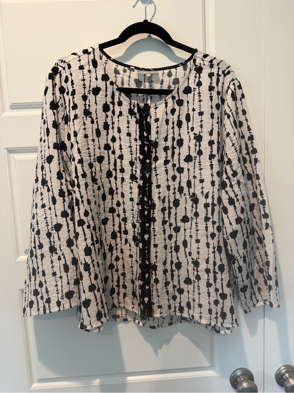 Habitat Pleat Back Swing Jacket Wearable Art Artsy Black & White Size XXLarge